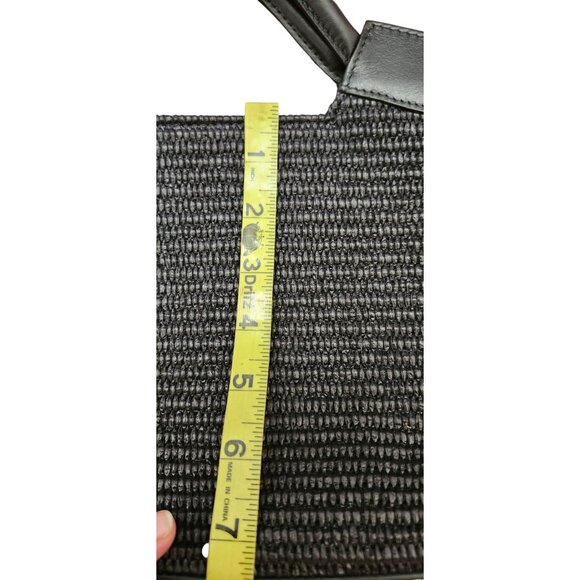 Carner Hill Woven Handbag Leather Trim Tassel Accent Shoulder Purse Structur - Picture 14 of 16